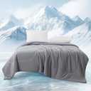 MASVIS Cooling Blankets for Hot Sleepers, Luxury Lightweight Cozy Soft Throw for Night Sweats Double Sided Breathable Blanket for Bed Couch Sofa, Q-Max 0.4 Cold Tech Ice Blanket, Queen (90"x90"), Blue