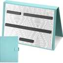 Flutesan 1 Pcs Mint Blue Knitting Pattern Holder, Fold up Cross Stitch Knitting Chart Keeper with 4 Pcs Replacement Magnets, Cross Stitch Accessories Supplies, Unfolded Size 13.2 x 9 Inch