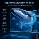 Deco Gear 49" Curved Ultrawide DQHD Monitor, 5120×1440 165Hz 1500R, USB-C 65W KVM, HDR Adaptive Sync, Dual HDMI 2.1, DP 1.4, Speakers, Ergonomic, American Seller