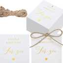Marspark 100pcs Gold Foil Thank You Gift Tags with String a Little Something for You Tags Pre-Punched Hole Hang Tags for Baby Showers, Weddings, Treat Bag, Birthdays, Party Favors (2.5''x 2.5'')