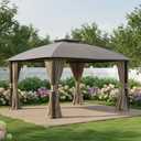 Garden Winds Reinforced RipLock 350 Replacement Canopy Top Cover Compatible with Broyhill Eagle Brooke Ashford 10' x 12' Gazebo Models A101007600, A101007603, A101007604 – Slate Gray