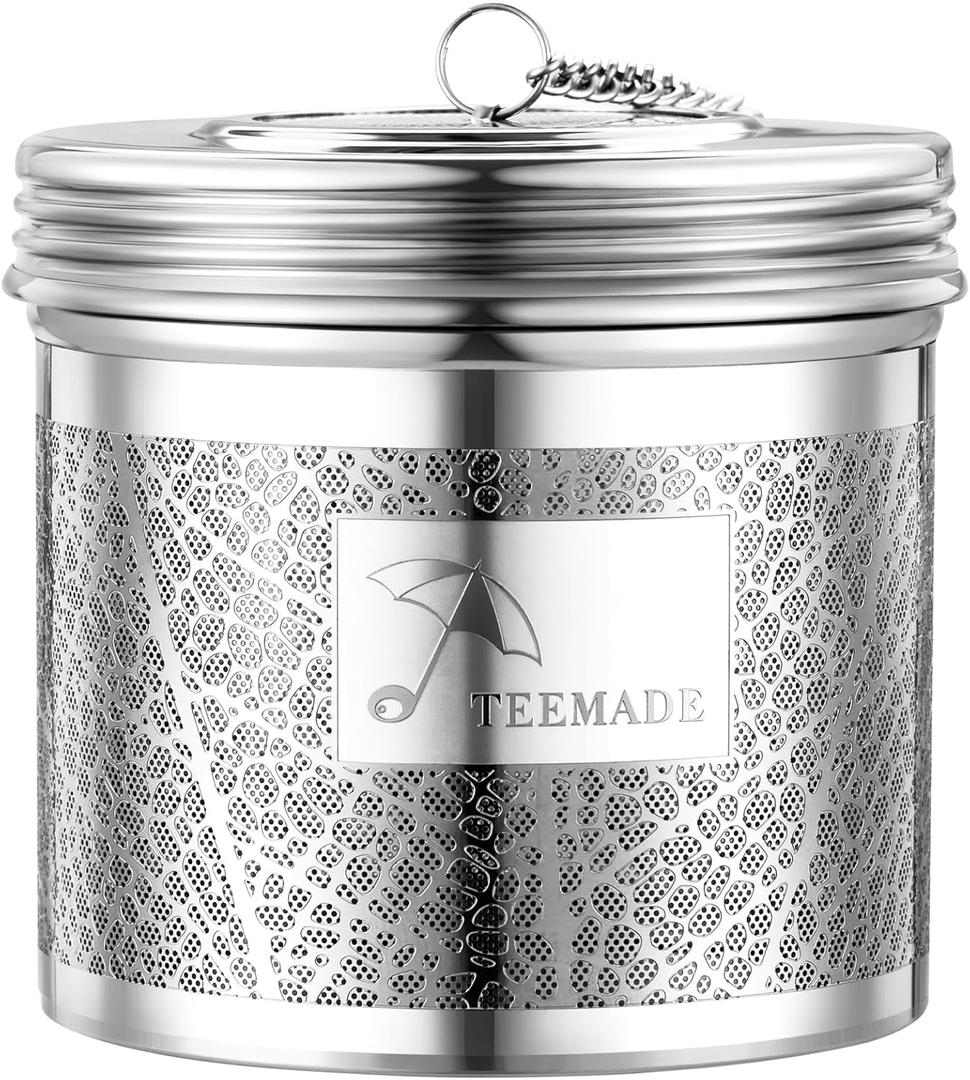 Extra Large Tea Infuser for Loose Tea & Spice Infuser for Cooking,304 Stainless Steel Tea Filters,Extra Fine Mesh Tea Strainers for Black Tea,Iced Tea,Herbs & Soup Etc