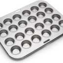 Fox Run Mini Muffin and Cupcake Pan, 24 Mini Cups, Stainless Steel Baking Pan, 10.5 x 13.75 x 1.5 Inches