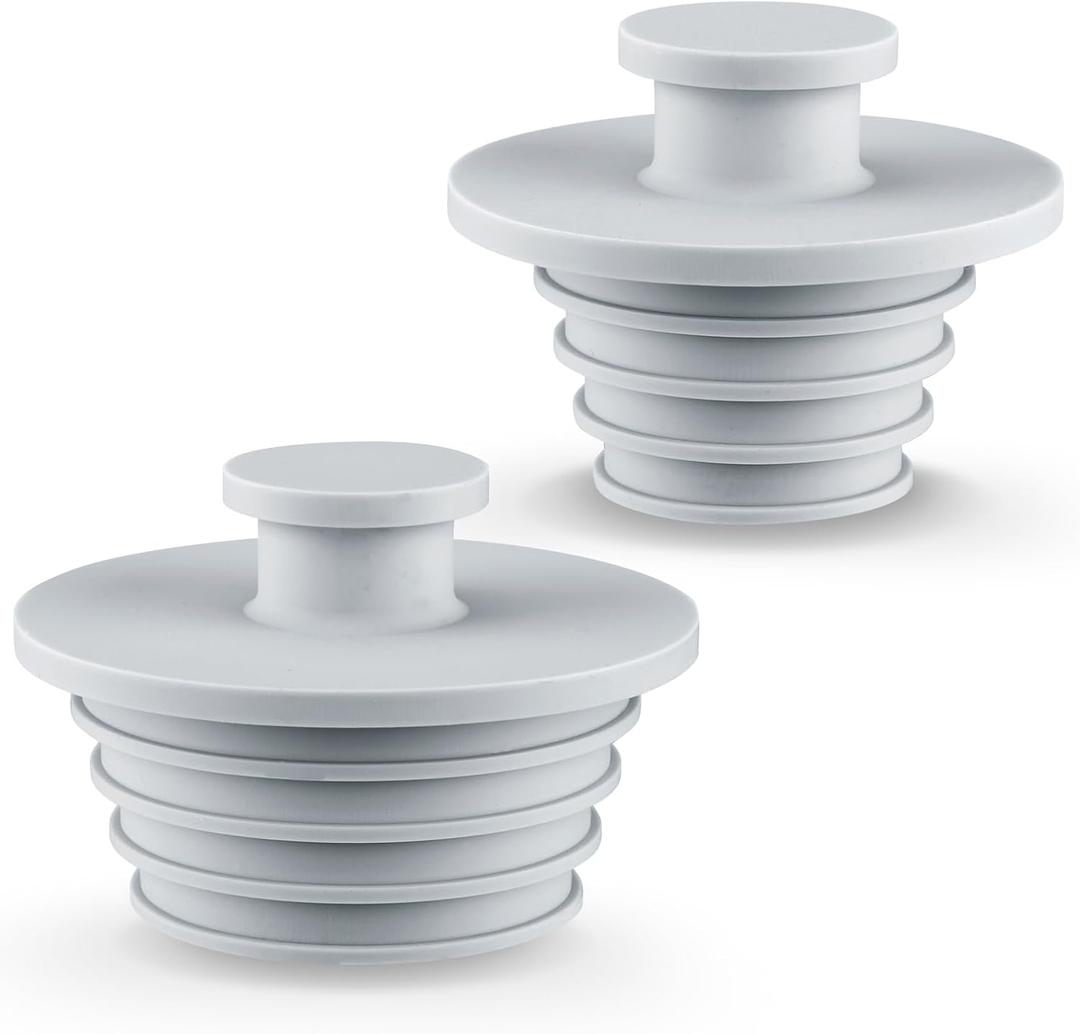 Aluvor Bathtub Stopper 2pcs Sink Stopper Tub Plug Bathroom Shower Drain Plug Silicone Bathtub Drain Plug Tub Drain Stopper Washbasin (Large+Small, Gray)