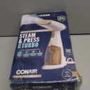 Conair Handheld Garment Steamer for Clothes, Turbo ExtremeSteam 1875W Fabric Steamer, Portable Handheld Design, Strong Penetrating Steam, White/Champagne