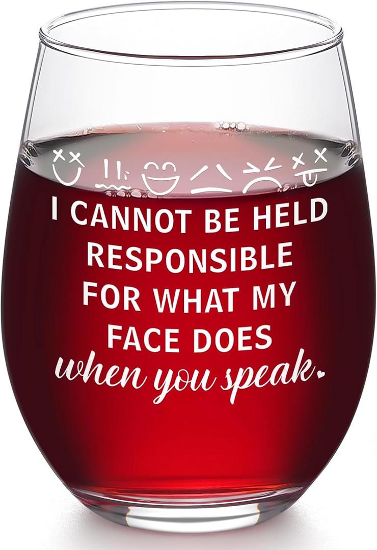 Futtumy Funny Adult Gifts for Women, I Cannot Be Held Responsible For What My Face Does When You Speak Glass, Funny Gifts for Coworker Friend Women, Sarcastic Gag Birthday Christmas Gift, 17 Oz