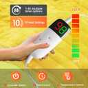 greenoak Heated Electric Blanket Throw, Faux Fur Sherpa Heating Blanket for Sofa Bed, Warm Winter Gifts for Women/Adults, Heater Lap Blankets 5-Position Timer &10 Heating Levels 50''*60" Lemon