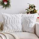 Christmas Trees Pillow Covers 18x 18 Inch Set of 2 Christmas Reindeer Shaped White Soft Faux Fur Throw Pillow Covers Xmas Winter Holiday Pillows Decorative Pillow Covers Cushion Cases for Sofa Couch
