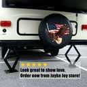 Spare Tire Cover, Wheel Cover with American Eagle USA Flag PVC Leather Waterproof Dust-Proof Universal Fit for Jeep Trailer RV SUV Camper Vehicle (14 Inch)