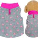 Rbenxia 1 Piece of Grey Dog Heart Sweater with Leash Ring Soft Fleece Vest Dogs Pullover Warm Jacket Pet Dog Clothes Winter Dogs Outfits for Large Puppy Cat Pets (Large)