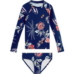 Kanu Surf Girls' Long Sleeve Rashguard UPF 50 Two Piece Swim Set, 14-16