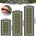 Dunzy 3 Pcs Anti Fatigue Mats for Kitchen Floor, Vintage Floral Cushioned Kitchen Mats, Green Memory Foam Non Slip Waterproof Standing Rug Set for Laundry Home, 17" x 29" 17" x 47" 17" x 59"(Vintage)