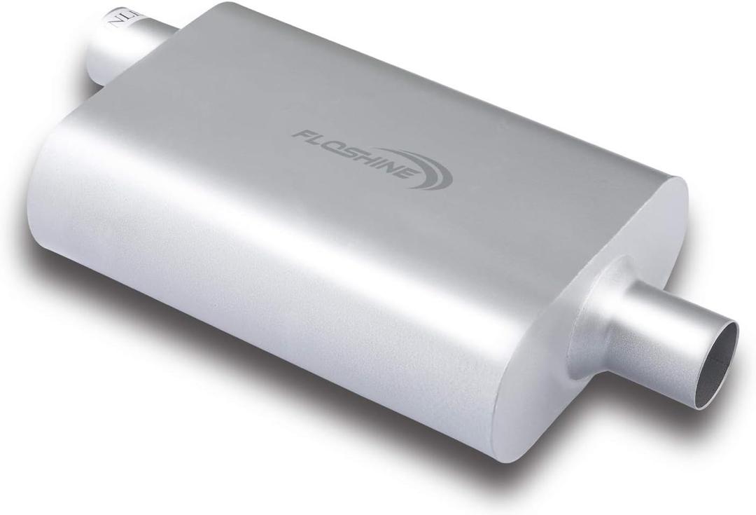 Universal Mufflers Dual Chamber 2" offset inlet (ID) 2" center outlet (ID) Performance Automotive Muffler Exhaust FH42041