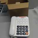 VTech Corded Senior Phone for Elderly with HighContrast Large Buttons, 8 Photo Speed Dial, Talking Digits, Visual Ringer, FullDuplex, No AC Power, Earpiece and Speakerphone Volume Control | SN1117