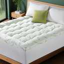 Jov5tic Mattress Topper King Size 1500GSM 3D+7D Down Alternative Fill, Viscose Made from Bamboo Cover, Extra Plush for Back Pain, 8"18" Deep Pocket (King, 78"x80")