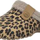ChayChax Women and Men Fur Lined Clogs Memory Foam Warm Fuzzy Slippers Winter Waterproof Indoor Outdoor Slipper 40-41