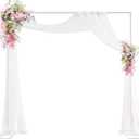 Heavy Duty Backdrop Stand 8ft x 8ft White Pipe and Drape Kit Adjustable Metal Backdrop Sand for Wedding Photobooth Exhibition Decoration