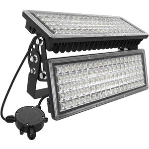 Kekeou 200W LED Flood Light Outdoor 28000LM Stadium Lights 6500K Daylight White Arena Lights Super Bright Field Light IP67 Waterproof Commercial Parking Lot Lighting for Basketball Backyard