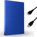 External Hard Drive 1TB HDD 2.5 Inch External Data Storage Pocket Size Backup Hard Disk USB 3.0 Hardrive Compatible for Gaming PC, Mac, Laptop, PS3, PS4 - Blue