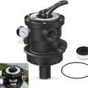 Replacement SP0714T VariFlo Top-Mount Multiport Valve Compatible with Hayward Pro OR VL GM SM SW Series Sand Filters, 1.5" FIP Port 7-Position Control Valve, Black,Replace for SP714T, SP0714T, SP0704