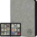 Trading Card Binder, Premium 9 Pocket Double Sided 540 Pocket PU Card Collection Binder, Collectible Trading Card Albums for MTG, TCG, Sport Card, Game Cards (Gray)