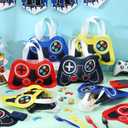 Silkfly 24 Pcs Video Game Party Favor Bags Non Woven Reusable Gaming Goodie Treat Gift Bags with Handles Gaming Party Supplies(4 Colors,24 Pcs)