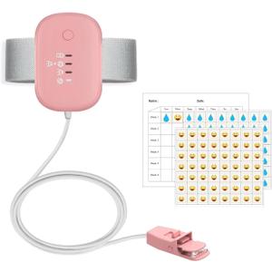 Bed Wetting Alarm for Kids, USB Rechargeable, Pee Alarms with Loud Sound & Strong Vibration, Potty Training for Boys Girls, Pink