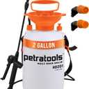 Petratools 2 Gallon Pump Sprayer - HD201 Garden Sprayer for Weeds, Lawn Care & Pesticides - 52" Long Hose, 2 Nozzles & Easy Carry Handle - Durable & Lightweight