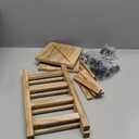 Wooden rotating Jewelry Display Stand with Removable 48 Hooks advertising board, For Earring Cards necklace bracelet Keychain Jewelry Organizer For Selling For vendor events (brown)