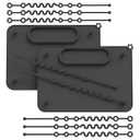 2 Pack Baby Silicone Mat, with Suction Base and 8 Stretchable Straps, Seposeve Baby Placemats, Activity Mat for Infants to Toddlers, Keeps Babies Essentials Off The Floor, 2 Black