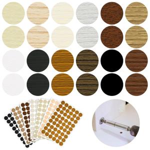 Tenare 648 Pieces Adhesive Screw Hole Cover Stickers Wood Grain Furniture Stickers 12 Colors Waterproof Screw PVC Cover Caps for Wall Cabinets Desk Repairing (Classic Style)