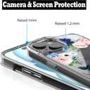 RANZ Case for iPhone 15, Anti-Scratch Shockproof Series Clear Hard PC + TPU Bumper Protective Cover Case for iPhone 15 (6.1") - Flower Bouquet