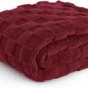 Bedsure GentleSoft Christmas Throw Blanket for Couch - Red Fall Checkered Fleece Red Blankets Gifts for Women Men Girls, Cute Soft Cozy Throw for Bedroom Home Decor Gifts, 50x60 Inches