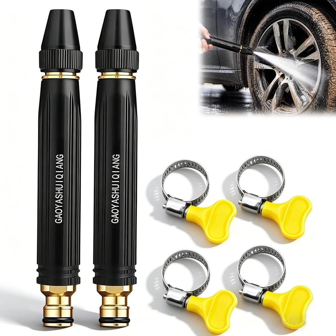 2PCS Home High-Pressure Car Wash Water Gun, Adjustable Spray Patterns,Garden Hose Sprayer for Car Washing and Outdoor Cleaning, Sturdy Watering and Pressure Cleaning Accessory