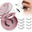 2-Pairs Reusable Magnetic Eyelashes with Applicator: Wendy Fake Magnetic Lashes Natural Look, K8+604-A1