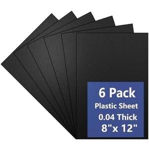 6 Pack Black Plastic Sheet 8x12x0.04 in Flexible High Tensile Plastic Sheets Black Plastic Panel for DIY Materials Handicrafts Home Decoration