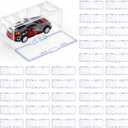 Marsui 100 Pcs 1/64 Scale Toy Cars Organizer Storage Case Clear Individual Toy Car Display Case1.4 x 1.4 x 3.5 Inches (White)