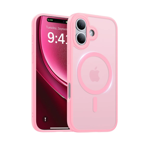 Magnetic for iPhone 17 Case,[Anti-Slip][Compatible with MagSafe][Military Grade Drop Protection] Shockproof Protective Translucent Matte Phone Case for iPhone 17 Case,Pink