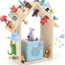 for Tonies Box Shelf Magnetic Storage Shelf, Large Size House for TonieBox 1/2 Player Tonies Figures Characters for Children Room, Wall-Mounted and Desktop Placement