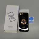 Nonional Compatible for iPhone SE/8/7 Case with 2 Pack Screen Protector, 360° Rotatable Ring Holder [Luxury Hearts Pattern] Plating Gold Edge Slim Soft Phone Case for iPhone SE/8/7 - Black