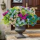 Artificial Flowers for Outdoor Decor, 16 Pack UV-Resistant Fake Colorful Silk Daisy Flowers, Perfect for Spring & Summer Decorating Front Porch, Patio, Window Boxes, and Potted Plants