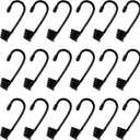 Ferraycle 20 Pieces 1/4 Inch Plastic Coated Bungee Cord Hooks Spiral Shock Cord Hook Wire Bungee Hooks End for Elastic Rope, Boating, Camping, Auto and Outdoor Uses