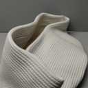 DENJA & CO Extra Large Blanket Basket for Living Room - White Farmhouse Woven Baskets for Storage | Cotton Rope Large Baskets for Blankets, Pillows, Toys, or Laundry | Ivory White (21" Wide x 13.8" Tall)