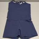 Two Piece Workout Sets For Women Tank Top Matching High Waist Booty Lifting Shorts Gym Yoga Active Wear Outfits (Small, Dark Blue)