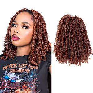 10 Inch 10 Packs Yanky Twist Crochet Hair Pre-twisted Ginger Red Kinky Mini Spring Twist Small Curly Senegalese Twist Braids (350#)