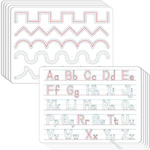 24Pcs Handwriting Practice Double Sided Cardboard for Students ABC Alphabet Tracing Dry Erase Whiteboard Letters Writing Paper Cardboard for Teacher Learning Tool Portable Writing Learning 12" x 9"