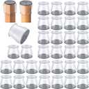 32 Pcs Chair Leg Floor Protectors - Silicone Felt Pads, Scratch-Proof & Noise-Free, Easy Smooth Moving, Large Size (Fits Round Chair Legs: 1-5/16" to 2" Diameter)