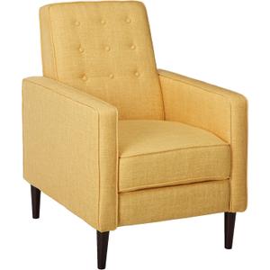CHRISTOPHER KNIGHT HOME Mason Mid-Century Modern Tuft Back Recliner (Qty of 1, Fabric/Muted Yellow)