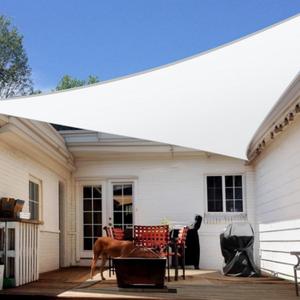 Artpuch Sun Shade Sail 8'X8'X8' Curved Triangle Breathable UV Block Outdoor Covering Cloth for Deck, Backyard, White