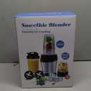 12-Piece Smoothie Blender Maker 25,000 RPM Personal Blender for Ice Crushing Smoothies & Frozen Drinks Nuts with 23oz, 32oz, 37oz Portable Cups Two 6-Leaf Stainless Steel Blades, Silver